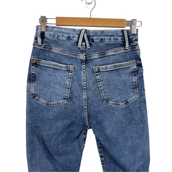 Good American Good Waist Cropped Skinny Leg High Waist Raw Hem Stretch Jeans 8 - Picture 8 of 16